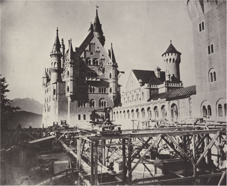 Neuschwanstein castle under construction 1886